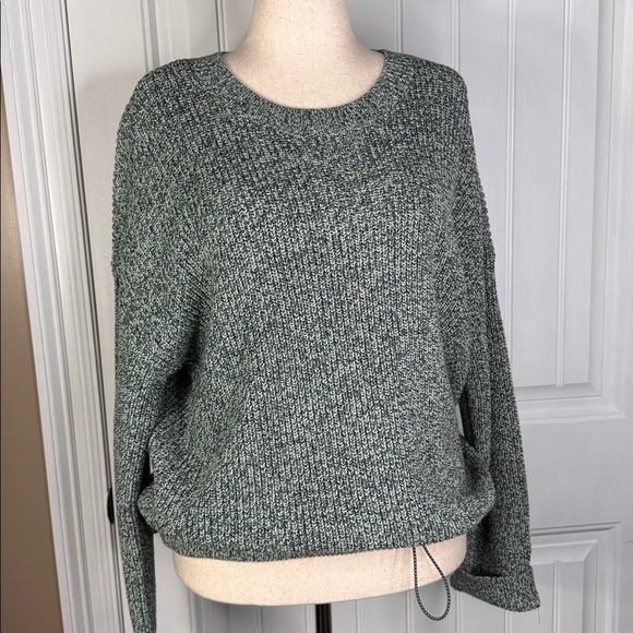 Lou & Grey Marled Drawstring Hem Sweater Womens  L Green NWT - Picture 10 of 12